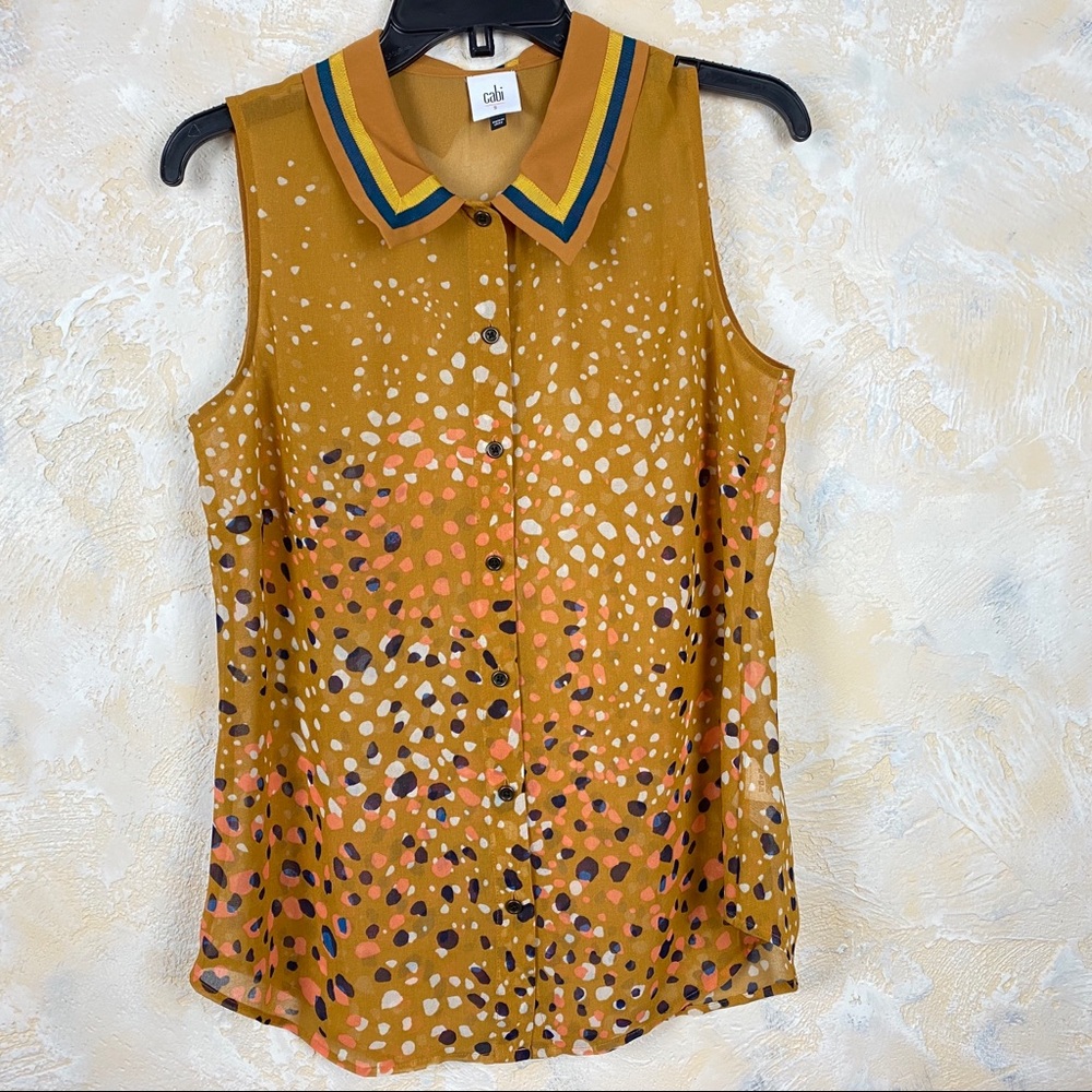 Cabi Cheers Confetti Sleeveless Blouse Shirt 42